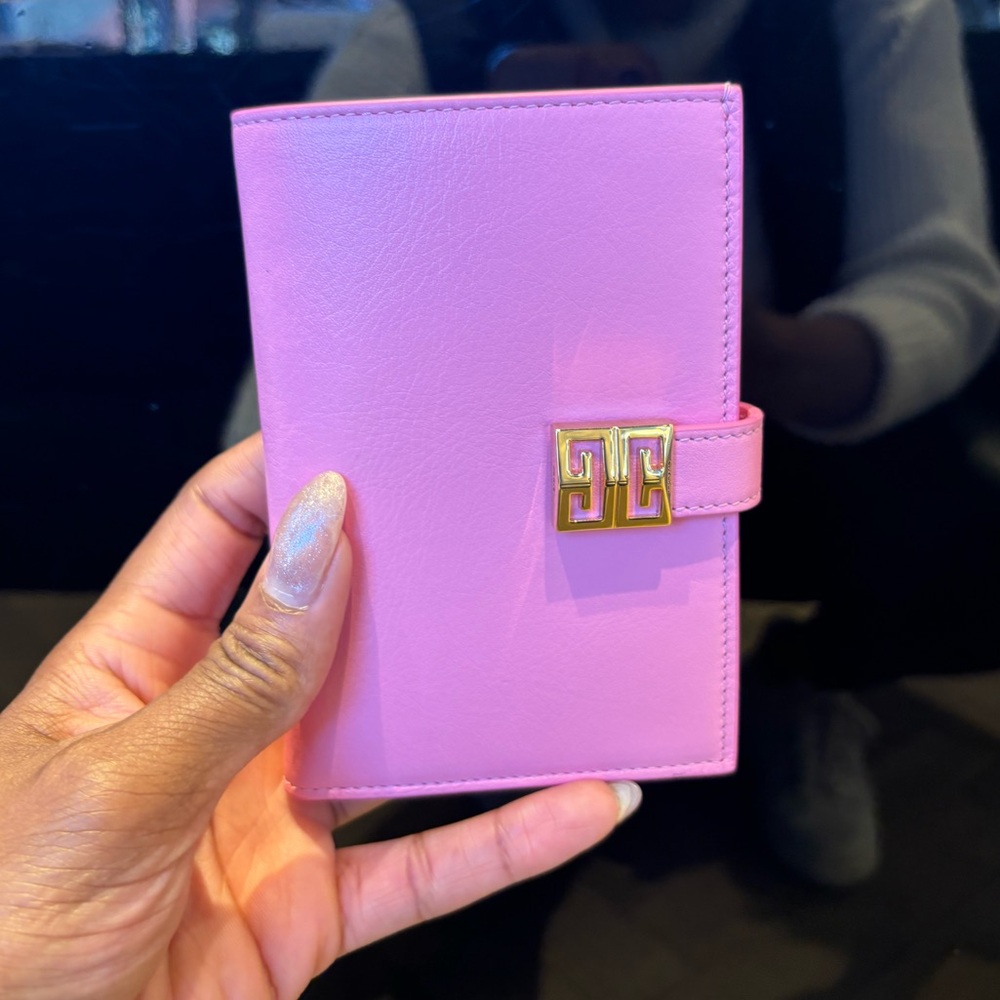 Givenchy Barbie pink leather medium snap wallet